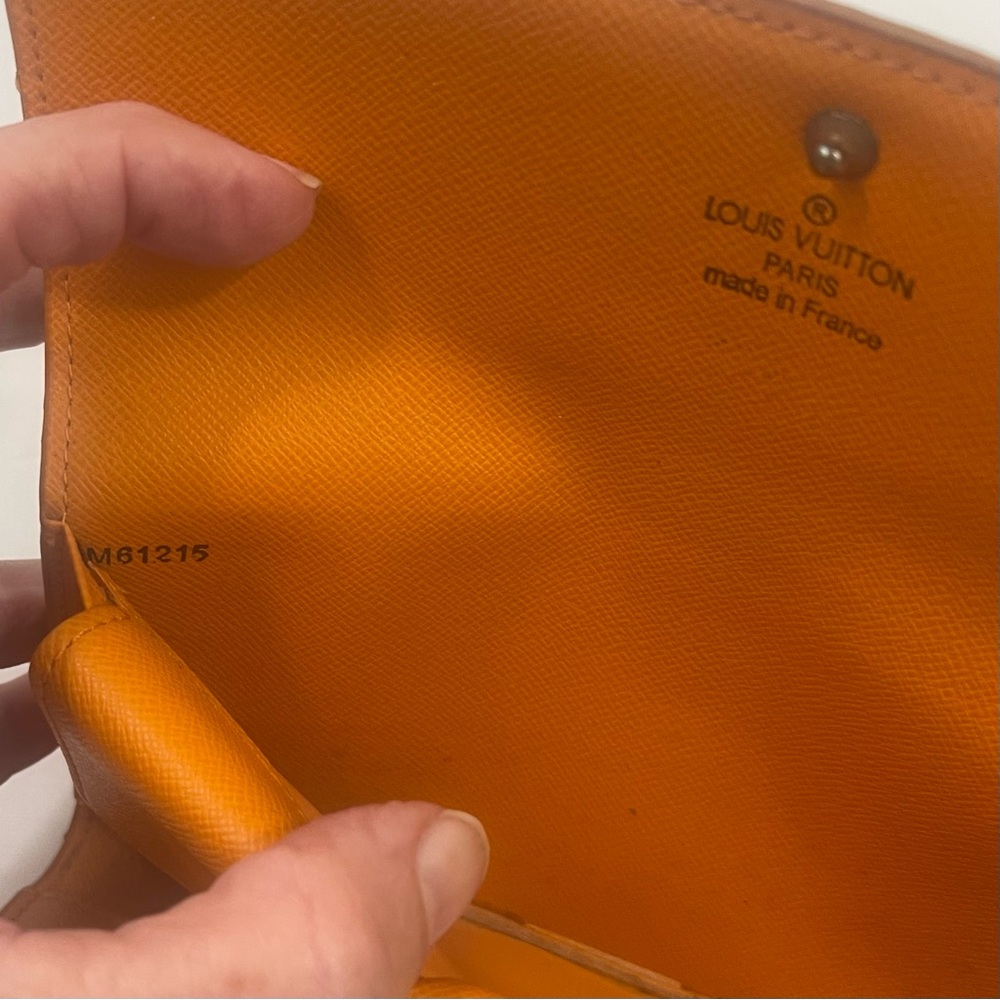 Louis Vuitton Brown Monogram Wallet with Orange and White Detail - Picture 8 of 10